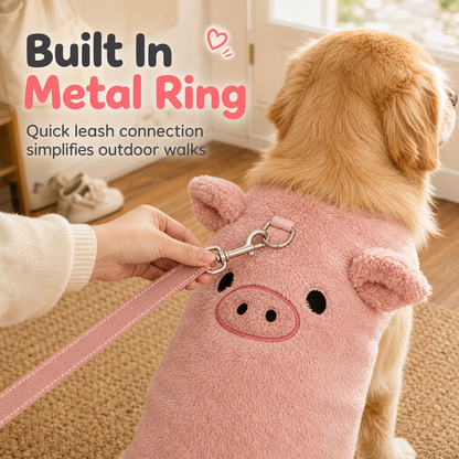 🧶 Fleece Lined Pet Cartoon Vest – Warm Double-Sided Heat Retention, Built-In Metal Leash Ring, Soft High-Density Fleece with Flexible Sleeveless Active Cut – for Daily Walks & Outdoor Adventures ✨