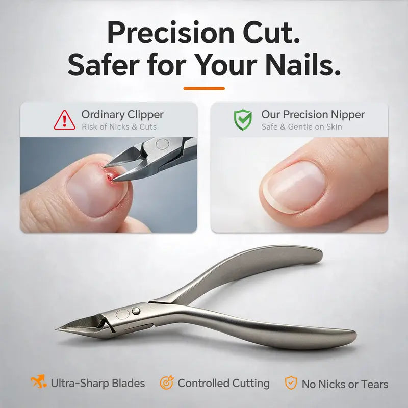 Stainless Steel Ingrown Toenail Clipper and Dead Skin Nipper 2 Piece Manicure Set