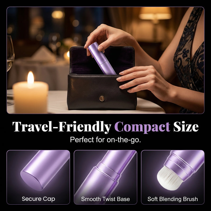 2-in-1 Color Changing Foundation Stick – Built-in Brush, Buildable Coverage, Portable 🤍