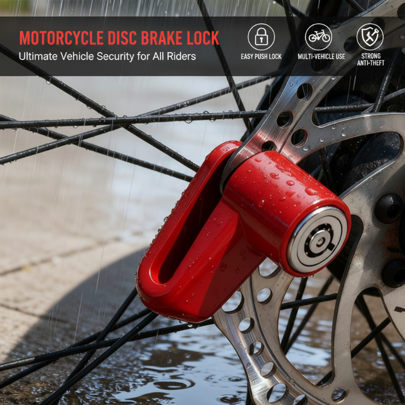 ⚙️ Heavy-Duty Disc Brake Lock – Anti-pick, Sturdy, Easy-lock 🛵