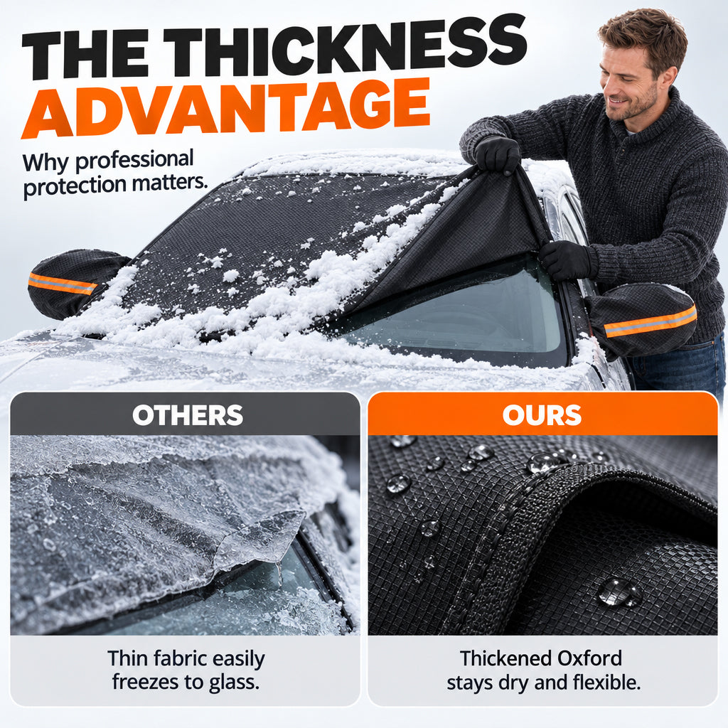 ✨ Thickened Oxford Windshield Cover – Windproof, All-Season, Secure Fit ☀️