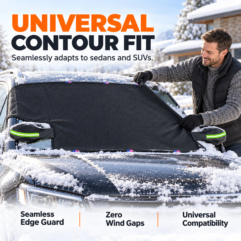 ✨ Thickened Oxford Windshield Cover – Windproof, All-Season, Secure Fit ☀️