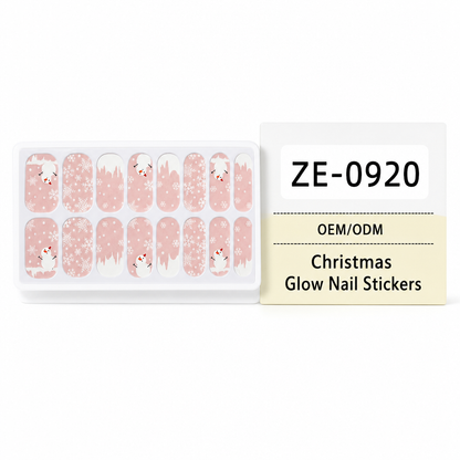 📢📢50% OFF !! ⏰ Christmas Glitter Nail Wraps – Waterproof, luminous & nail file included ✨