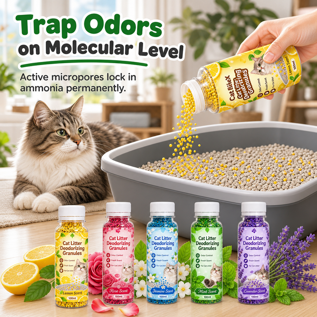 🐾 Cat Litter Deodorizing Granules – Easy Sprinkle-On Odor Control in Five Fresh Scents 🌿🏠