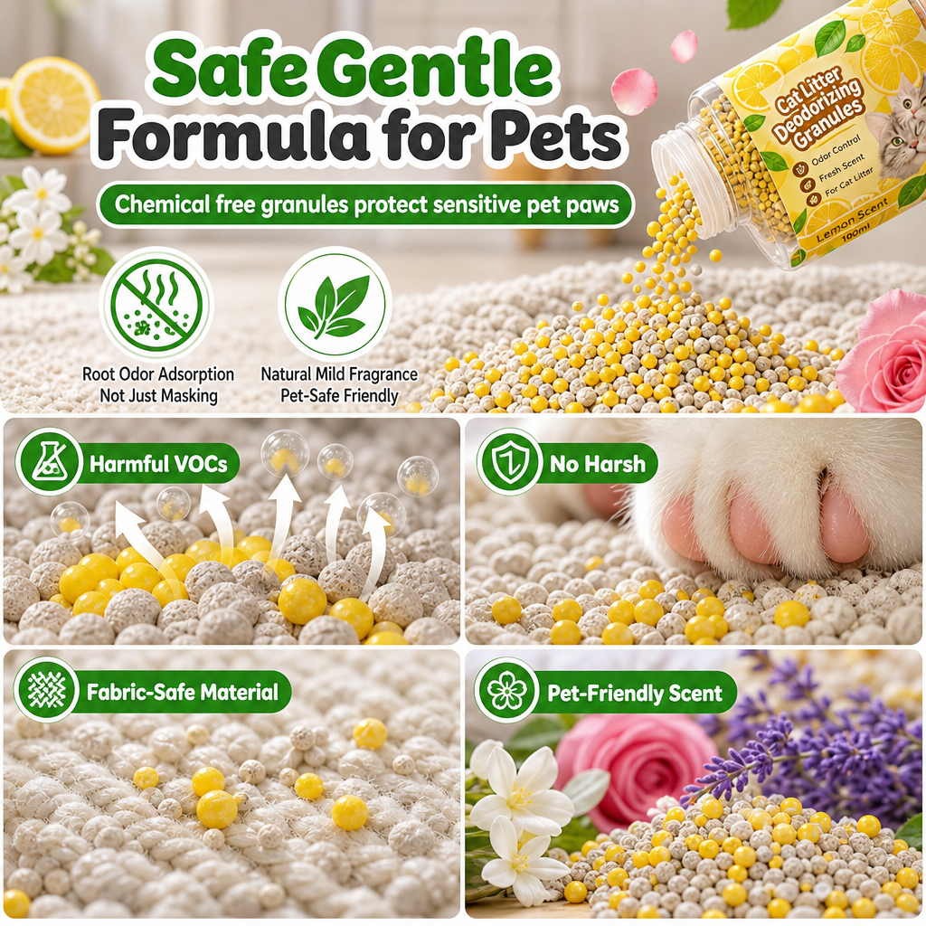 🐾 Cat Litter Deodorizing Granules – Easy Sprinkle-On Odor Control in Five Fresh Scents 🌿🏠