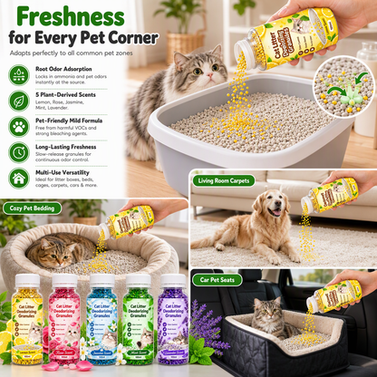 🐾 Cat Litter Deodorizing Granules – Easy Sprinkle-On Odor Control in Five Fresh Scents 🌿🏠