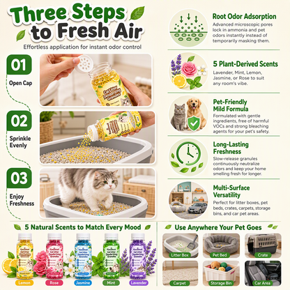 🐾 Cat Litter Deodorizing Granules – Easy Sprinkle-On Odor Control in Five Fresh Scents 🌿🏠
