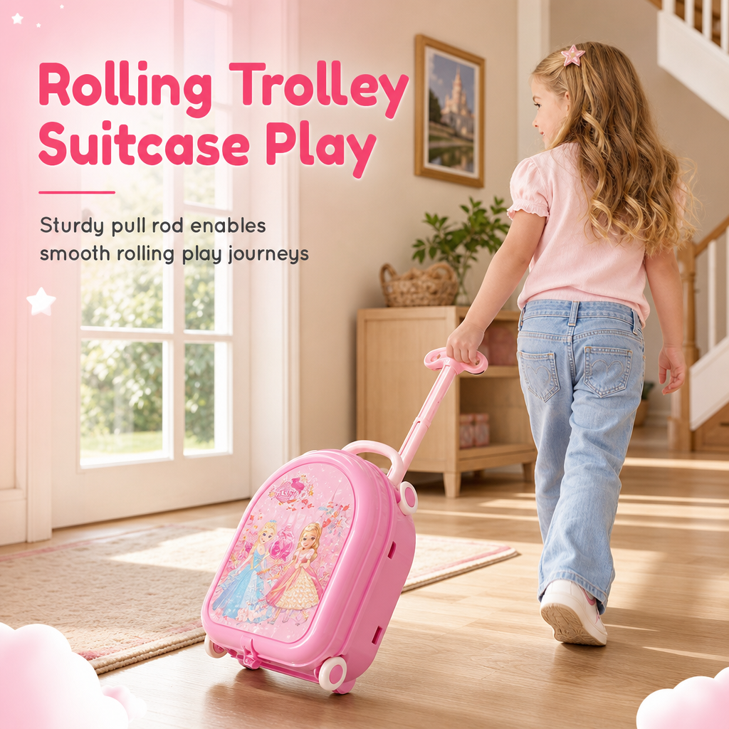 🧳 Kids' Pretend Makeup Vanity Suitcase – Portable dress-up fun for girls ✨