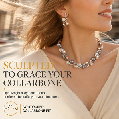 🌸 LIMITED-TIME 50% OFF! ✨ Vintage Floral Jewelry Set – Pearl Crystal Accent, Elegant, Long-Lasting Shine 💫