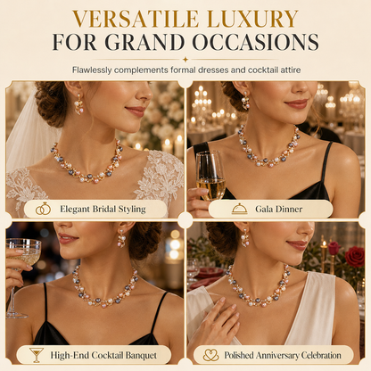 🌸 LIMITED-TIME 50% OFF! ✨ Vintage Floral Jewelry Set – Pearl Crystal Accent, Elegant, Long-Lasting Shine 💫