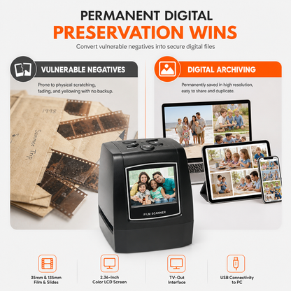 📢📢 50% OFF📸Portable 35mm Film & Slide Scanner – 2.36" LCD Screen for Easy Photo Digitizing