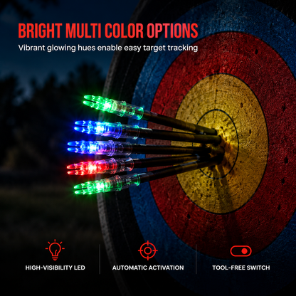 Automatic LED Lighted Arrow Nock for 6.2mm Inner Diameter Arrow Shafts