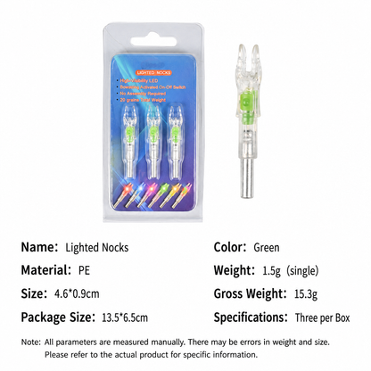 Automatic LED Lighted Arrow Nock for 6.2mm Inner Diameter Arrow Shafts