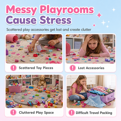 Girls Vanity Toy Set with Dolls and Beauty Accessories