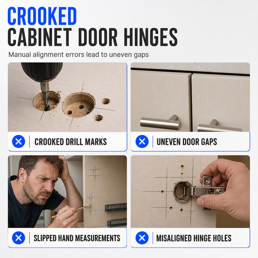 📢📢50% OFF !! ⏰Aluminum Alloy Magnetic Hinge Installation Template and Quick Positioning Fixing Plate Tool