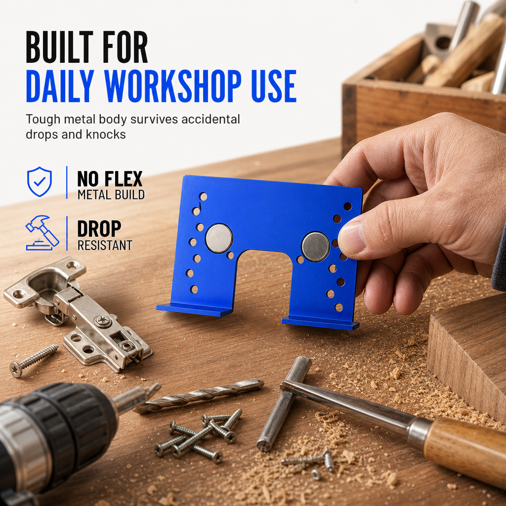 📢📢50% OFF !! ⏰Aluminum Alloy Magnetic Hinge Installation Template and Quick Positioning Fixing Plate Tool