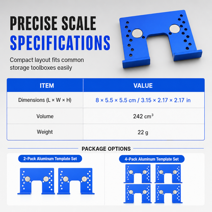 📢📢50% OFF !! ⏰Aluminum Alloy Magnetic Hinge Installation Template and Quick Positioning Fixing Plate Tool
