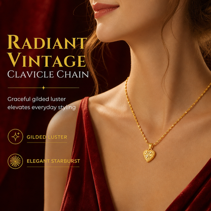 🌸Retro Heart Shaped for Women Copper Alloy Imitation Gold Clavicle Chain Jewelry