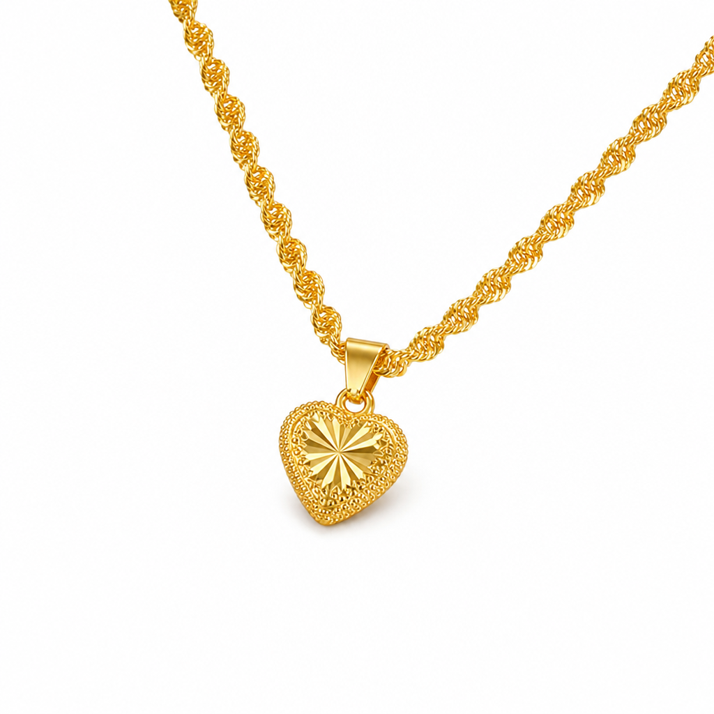 🌸Retro Heart Shaped for Women Copper Alloy Imitation Gold Clavicle Chain Jewelry