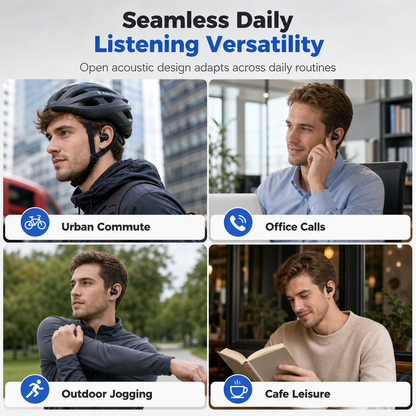 Open Ear Clip On Wireless Bluetooth Earbuds for Sports