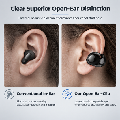 Open Ear Clip On Wireless Bluetooth Earbuds for Sports