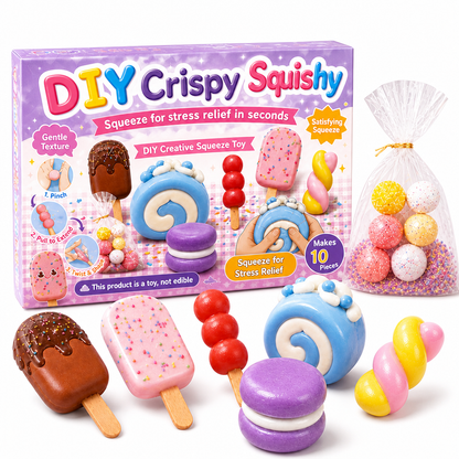 ✨ DIY Crunchy Wax Squeeze Toy Kit – ASMR Stress Relief Craft Set – Viral ASMR Auditory & Tactile Euphoria, Ultra-Elastic Non-Sticky Soft Clay, Quick-Setting Specialty Crispy Wax & Complete All-In-One Crafting Studio – 4 Simple Steps 🧁