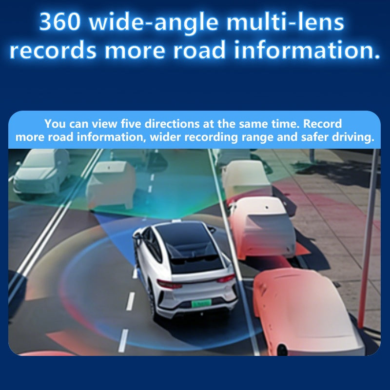 📹 50% OFF NOW! 🚗 Five-Lens Dash Cam – 360° Panoramic Coverage, 1080P, Infrared Night Vision & 24H Parking Monitor – Smart WiFi App 📱