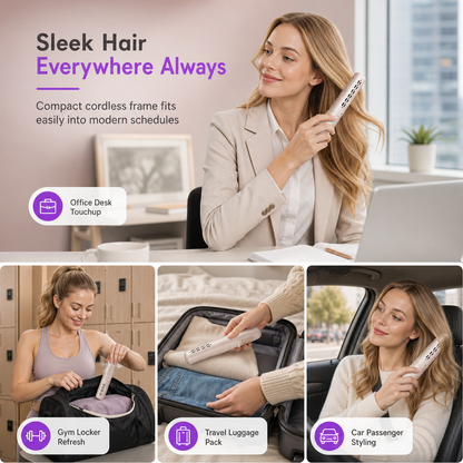 💇‍♀️50% OFF NOW! 2 in 1 Portable Cordless Hair Straightener Brush – Mini Rechargeable Straightening & Curling Comb, Ceramic Glaze Travel Hot Brush, Type-C Fast Charging for On-the-Go Styling FB Short Video Ad Copy
