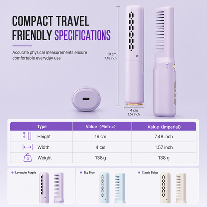 💇‍♀️50% OFF NOW! 2 in 1 Portable Cordless Hair Straightener Brush – Mini Rechargeable Straightening & Curling Comb, Ceramic Glaze Travel Hot Brush, Type-C Fast Charging for On-the-Go Styling FB Short Video Ad Copy