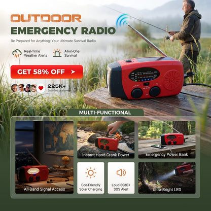 ⚡ Multifunctional Solar Emergency Radio – Self-charging, Alert-ready, Compact ✨