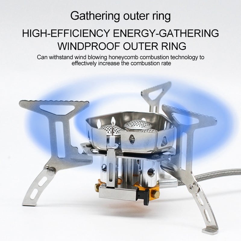 ⏰Camping Gas Burner – 5800W, Piezo Ignition, Windproof 🔥
